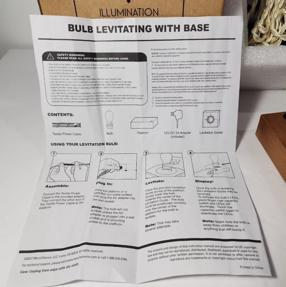 Levitating Vintage Led Lightbulb Floating Light Floats Induction Bulb  EUC W Box - Picture 10 of 12